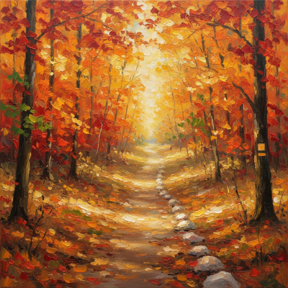 Clear autumn forest trail